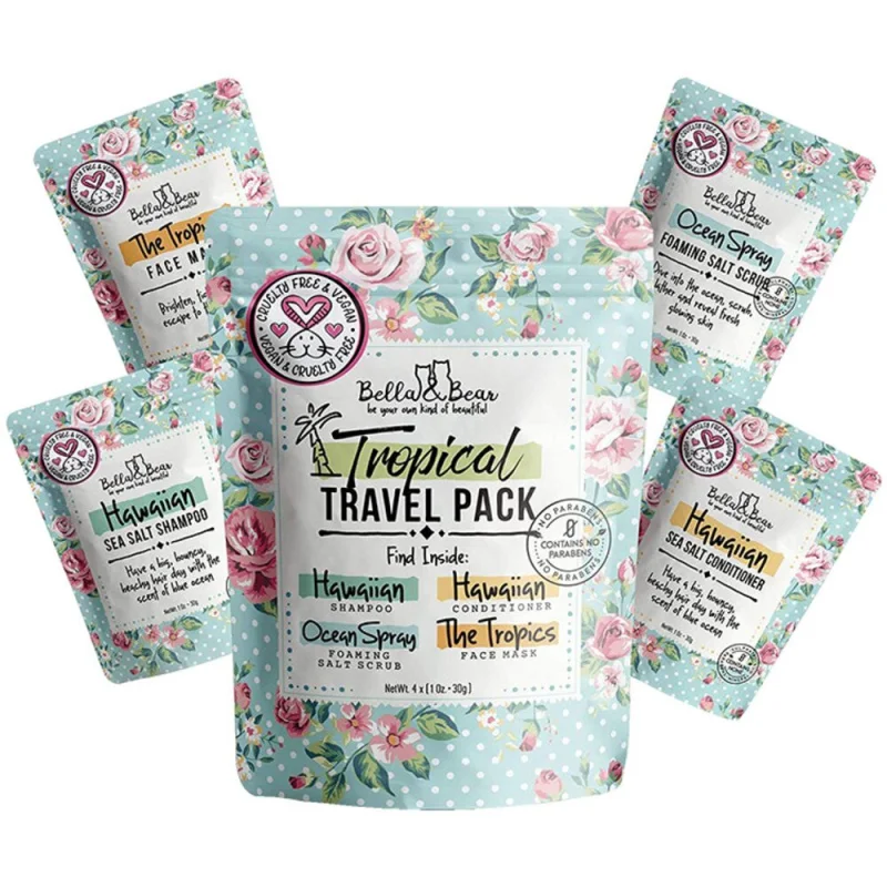Bella & Bear Tropical Travel Pack Toiletries Kit