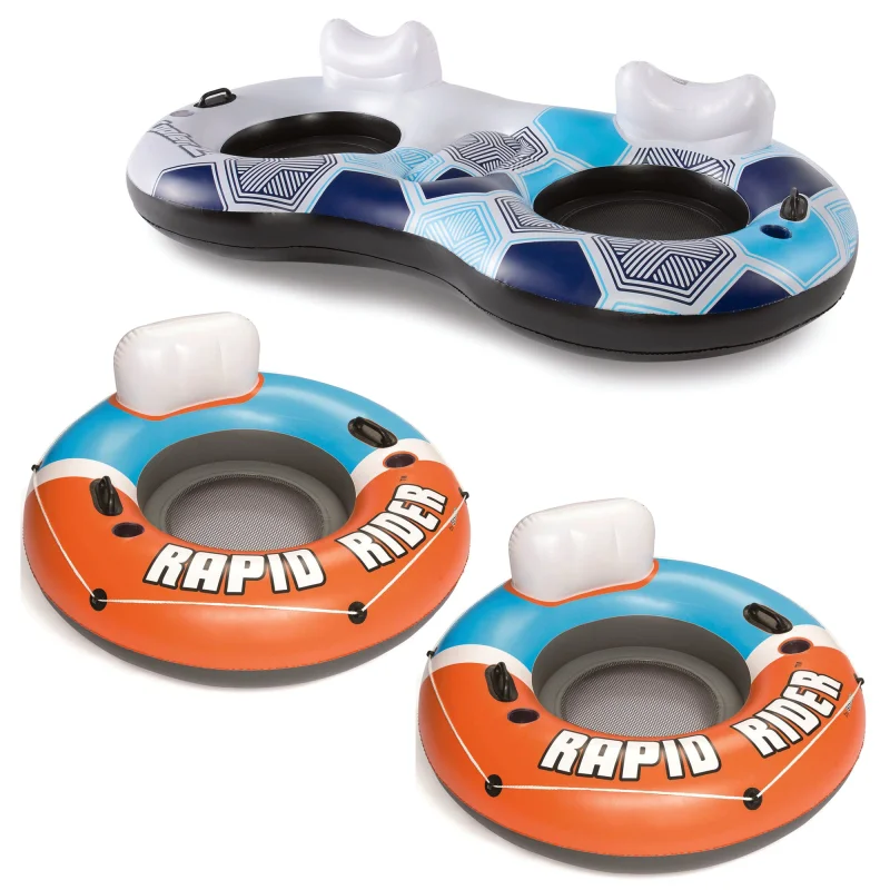 Bestway 2 Person Lake River Pool Water Tube & River Lake Pool Tube (2 Pack)