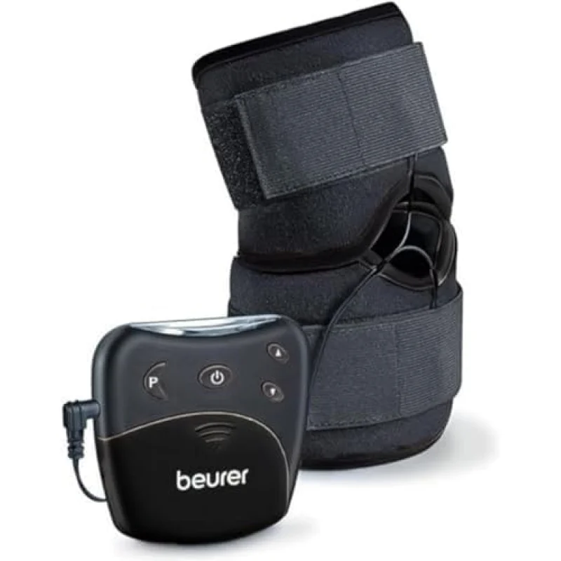 Beurer EM29 2-in-1 Knee and Elbow TENS Machine for Pain Relief with 20 Intensity Levels, 4 Programs, and Reusable Water Contact Electrodes, Digital Muscle Stimulator Device