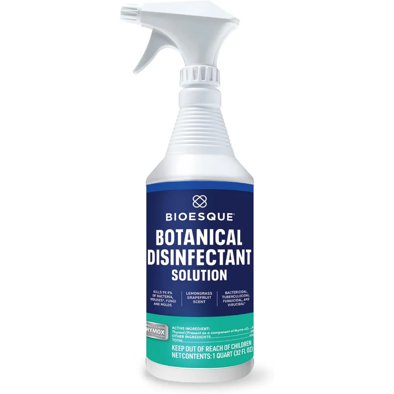 Bioesque Botanical Disinfectant Solution, Heavy Duty Broad-Spectrum Disinfectant, Kills 99.9% of Bacteria, Viruses*, Fungi, & Molds, 32 Fluid Ounce (Pack of 1)