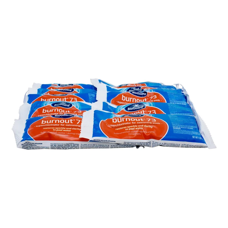 BioGuard Burnout 73, 1 lb, Pack of 12, Superchlorinator for Swimming Pools, Restores Sparkle and Clarity to Pool Water, Suitable for All Pool Types