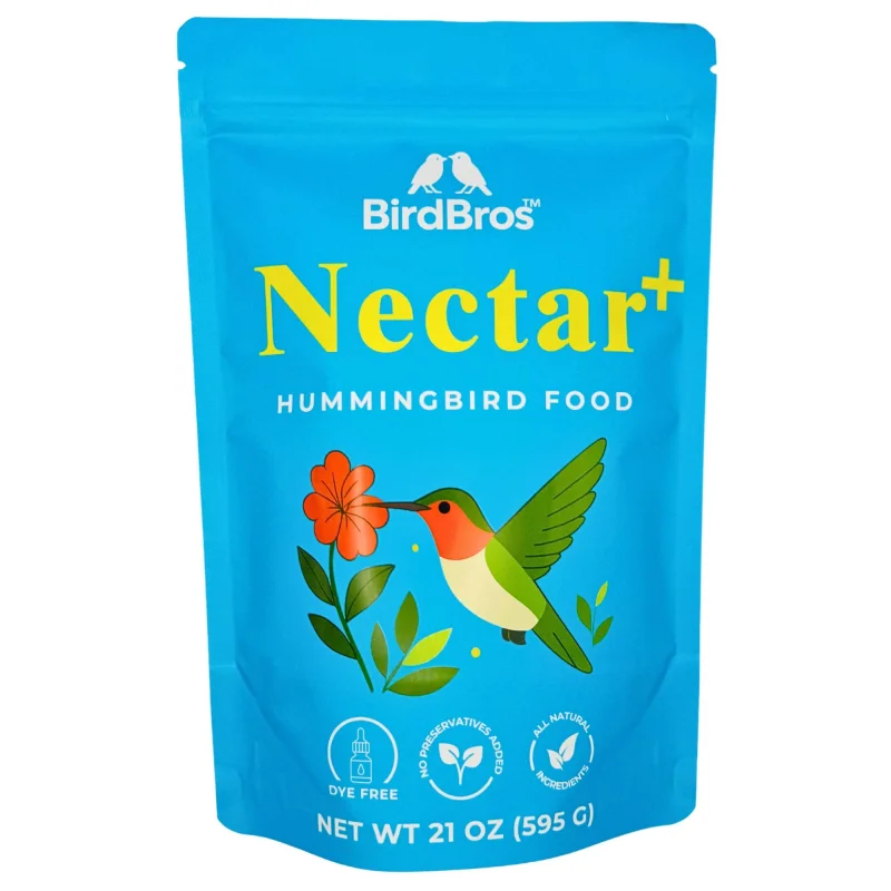 BIRDBROS Hummingbird Nectar Powder Nectar+ Hummingbird Food for FeedersAll-Natural, Dye-Free, No Boil, Easy MixPure Cane Sugar, Hummingbird Feeder Refill, Made in USAMakes 96 oz