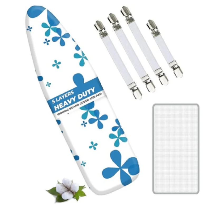 Blue Ironing Board Cover (124x38 cm) Cotton | EcoNour Extra padding