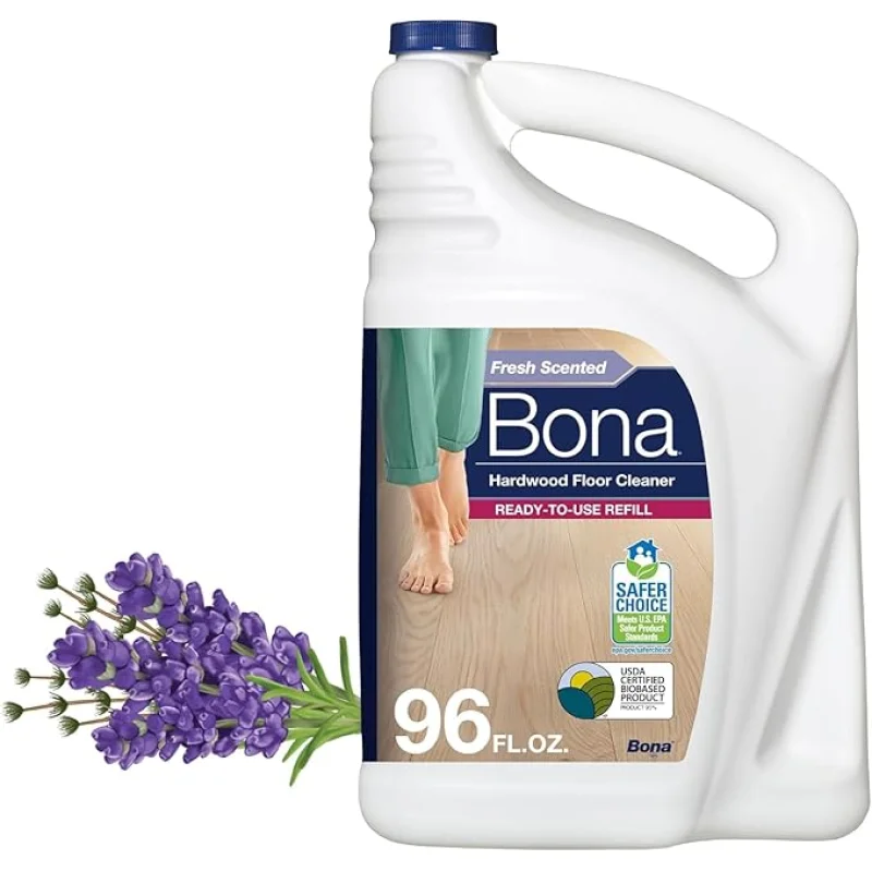 Bona Hardwood Floor Cleaner Refill - 96 fl oz - Lavender Thyme Scent - Residue-Free Floor Cleaning Solution Spray Mop and Spray Bottle Refill - For Wood Floors