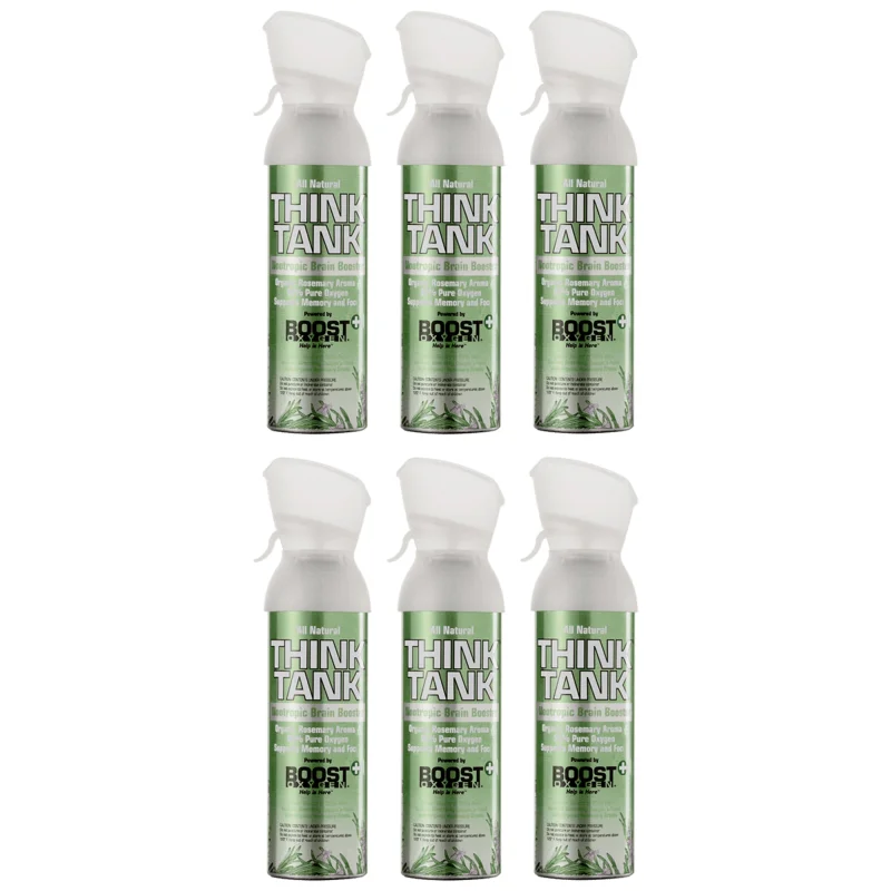 Boost Oxygen Think Tank All Natural Rosemary Aroma Inhalable Nootropic (6 Pack)