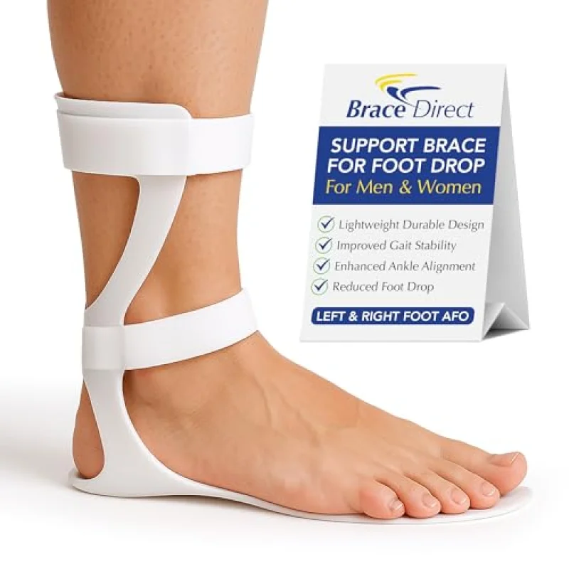 Brace Direct Semi-Rigid Leaf Spring AFO for Foot Drop - Lightweight Posterior Ankle-Foot Orthosis - Trimmable Fit (Mens Left)