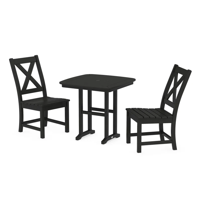 Braxton Side Chair 3-Piece Dining Set Black