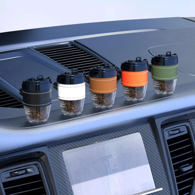 Brown Coffee Cup Car Air Freshener with Mosquito Repellent | Stylish Decoration for Odor Removal and Refreshing Aroma Brown