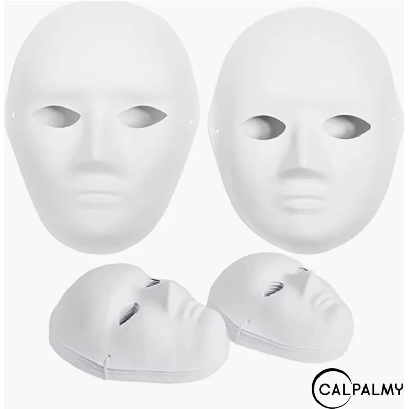 CALPALMY 30 Pack Paper Mache Masks - 2 Sizes for Artistic Projects, Theater, Halloween, Masquerade Parties, Classroom Art