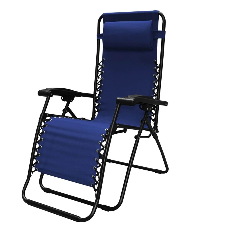 Caravan Canopy Infinity Zero Gravity Steel Frame Patio Deck Chair, Blue (6 Pack)