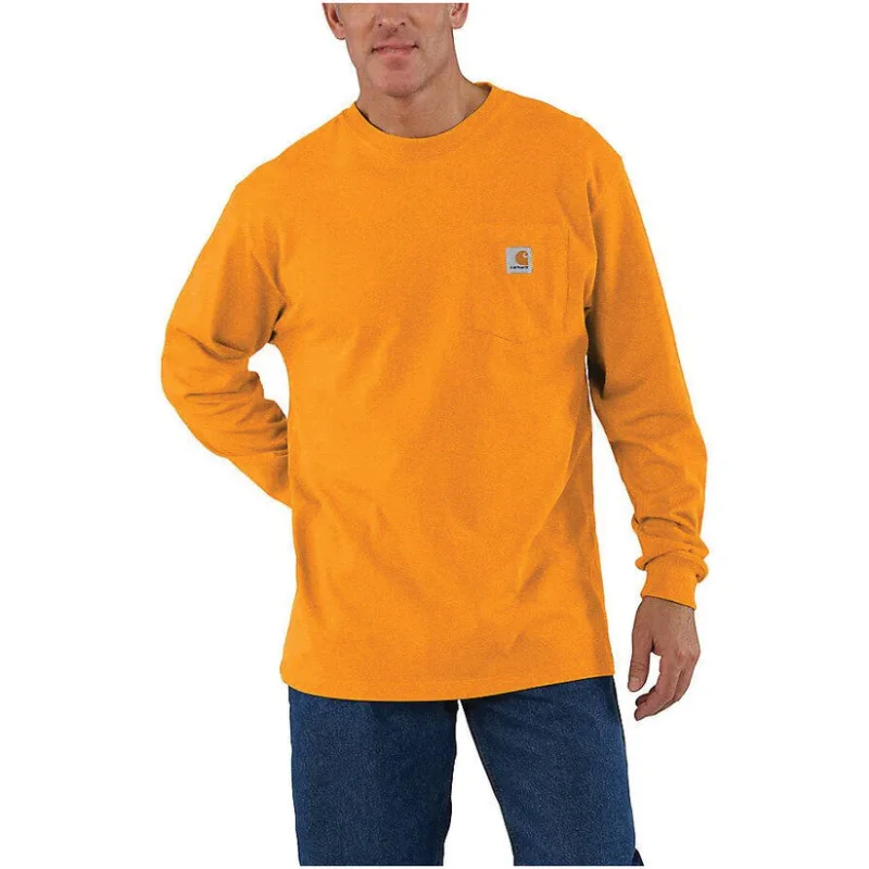 Carhartt Loose Fit Heavyweight Long-Sleeve Pocket T-Shirt (Rust Heather) Size 3XL