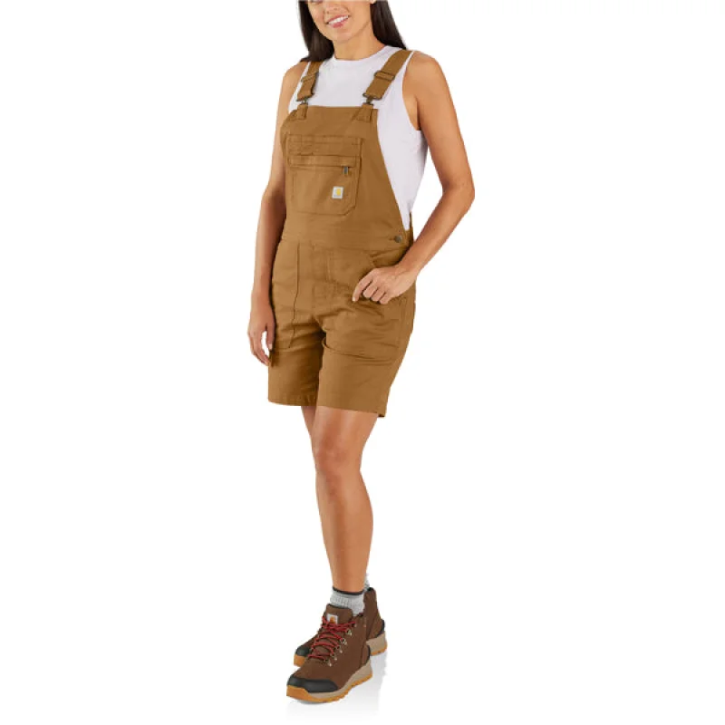 Carhartt Women's Rugged Flex Relaxed Fit Canvas Shortall (Carhartt Brown) Size L