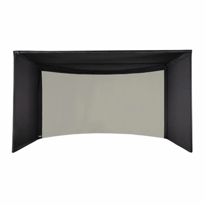 Carl's Place Curved Golf Simulator Enclosure Kit with High-Contrast Gray Golf Impact 9.5'H16'W15'D | Model: cge-gp-9-5x16x15