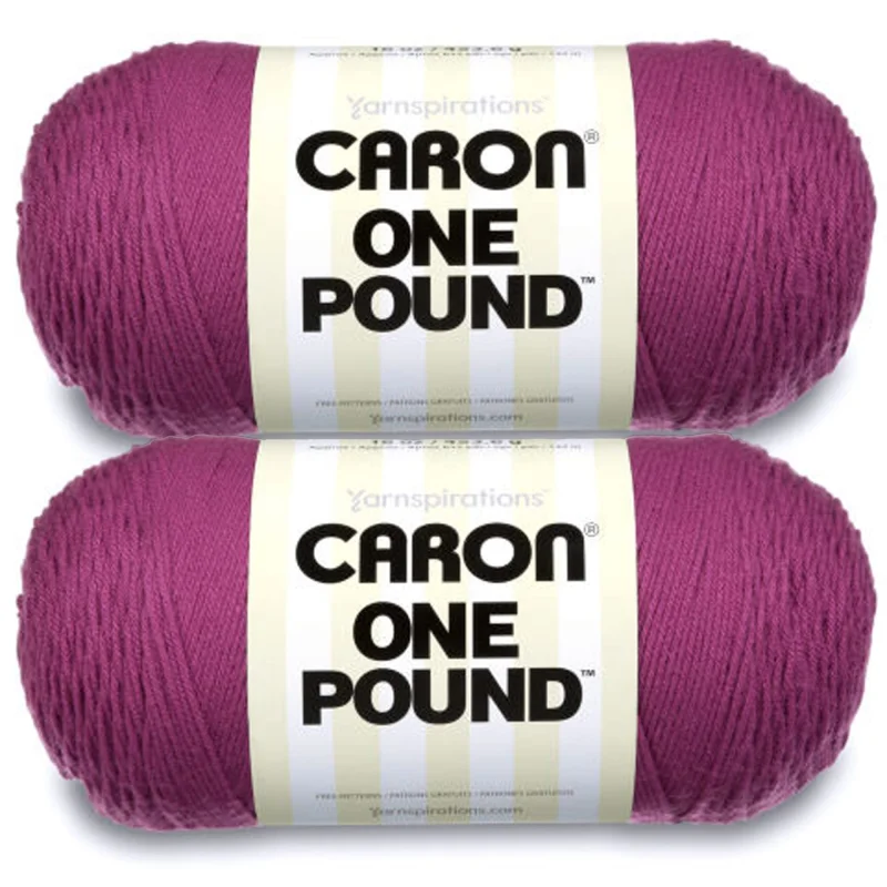 Caron One Pound Purple Yarn - 2 Pack of 454g/16oz - Acrylic - 4 Medium (Worsted) - 812 Yards - Knitting/Crochet
