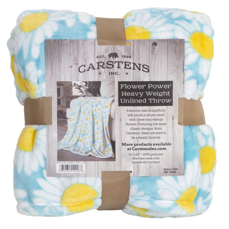 Carstens Flower Power Heavy Plush Throw