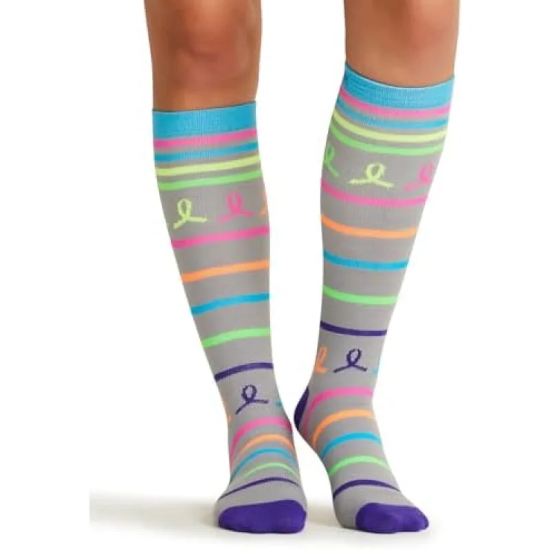 Cherokee Women's 10-15mmHg Compression SocksFun Print Knee Highs with Light Support, Soft Feel - PRINTSUPPORT