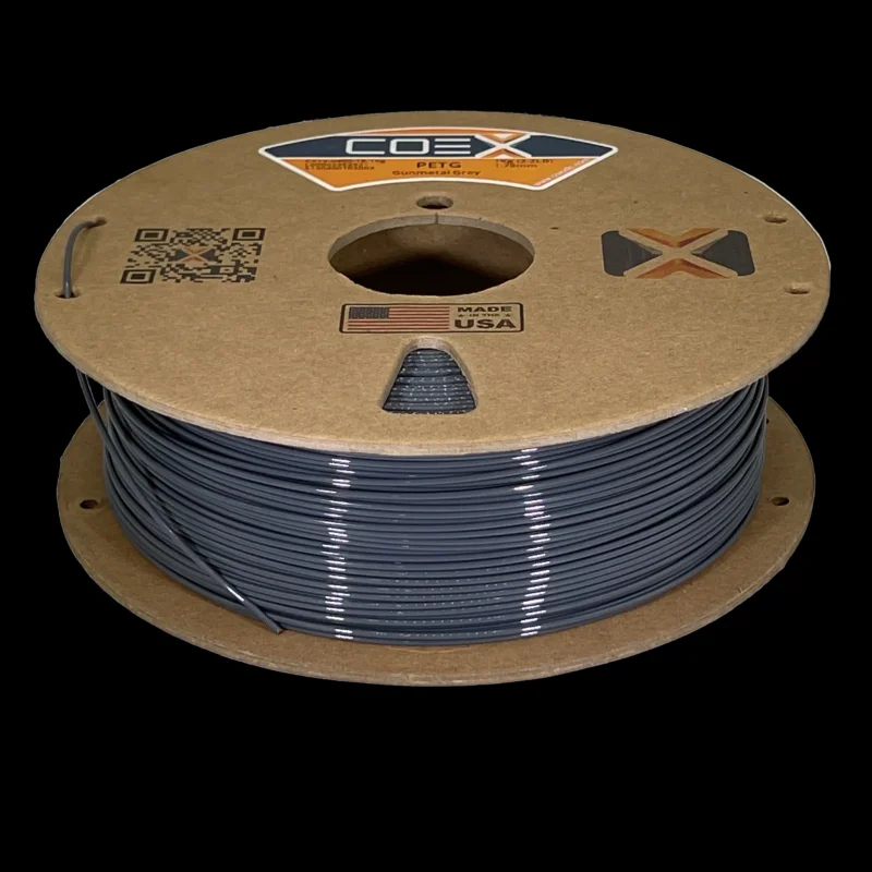 COEX 3D PETG FilamentGunmetal GrayStrong, Low Warp, Glossy 3D Printing Material