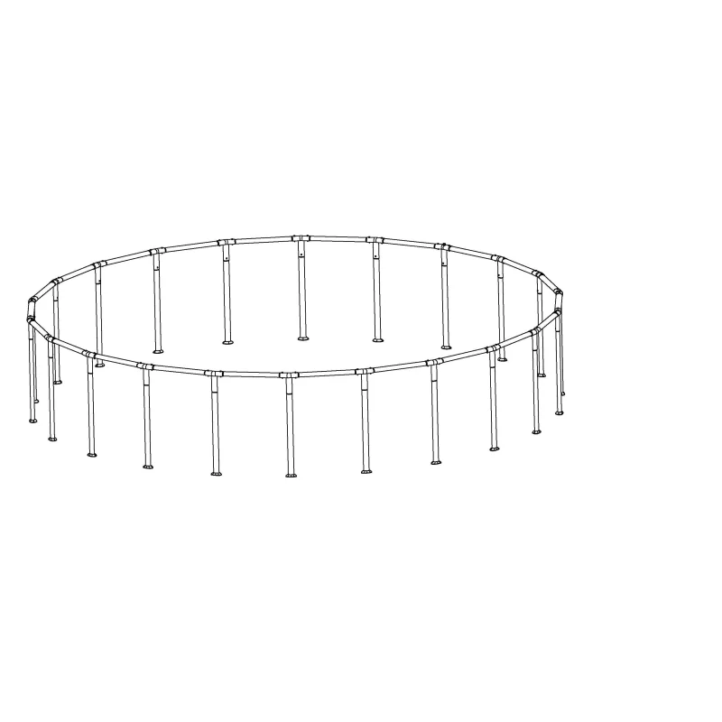 Coleman Power Steel 22' x 52" Above Ground Round Pool Frame Set Replacement, Silver (Top Rail and Vertical Legs)
