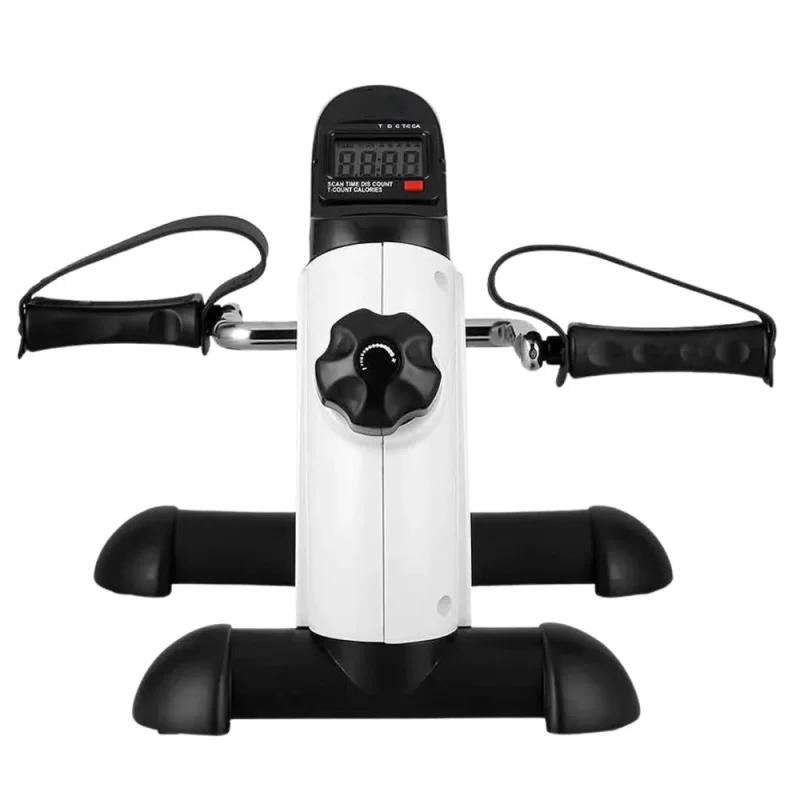Compact Pedal Exerciser | Adjustable Resistance with Digital Display for Full-Body Workouts White