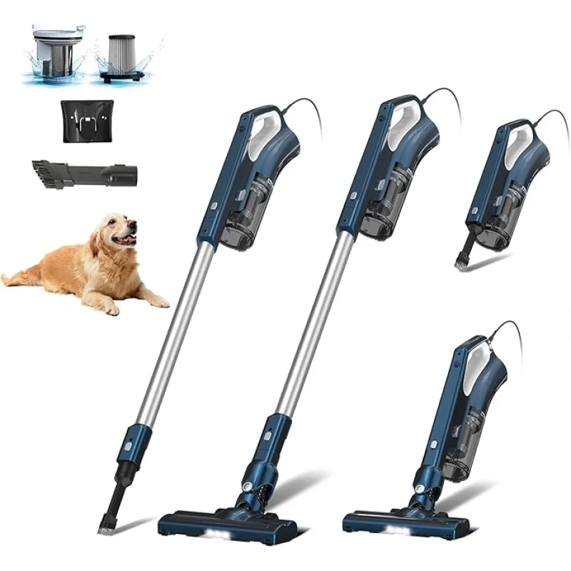 Corded Stick Vacuum Cleaner for Home Pet Hair & Hard Floors,500W 16.7Ft Power Cord Ultra-Lightweight Vacuum Cleaner with Powerful Suction for Tile and Low-Pile Carpet Handheld Vac(VA002)