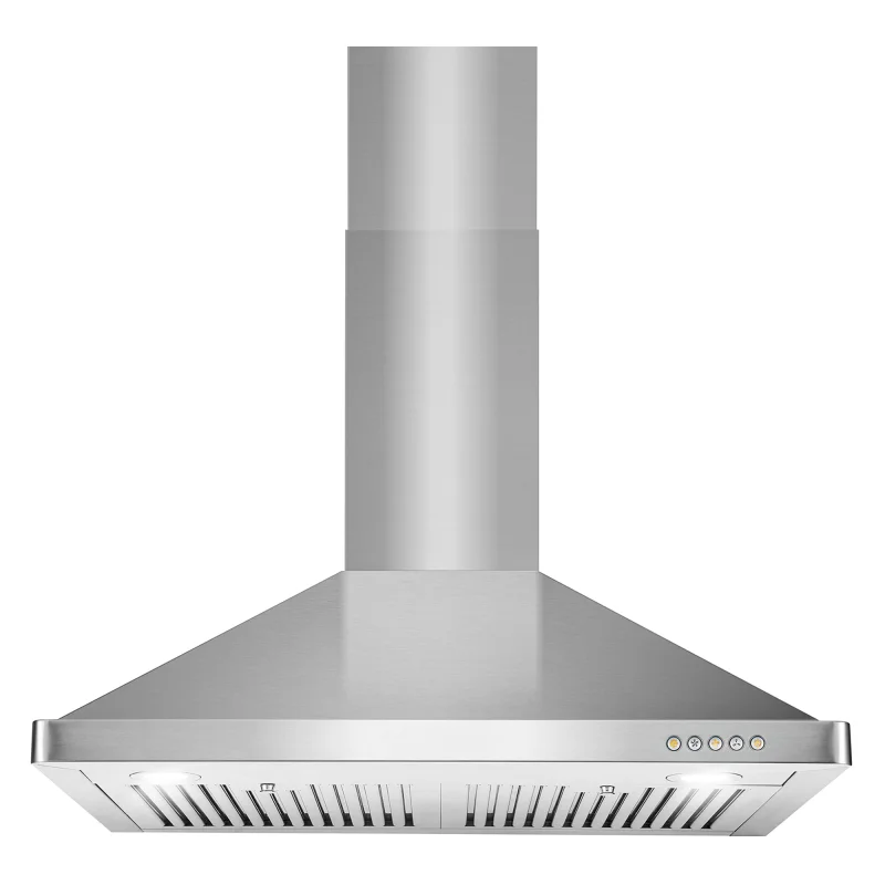 COSMO COS-63175 30 in. Vista Collection 380 CFM Ducted Wall Mount Range Hood, Button Controls, LED Lights, Stainless Steel