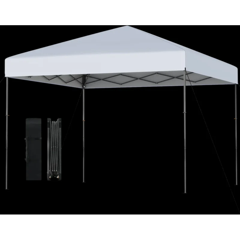Costway 10' x 10' Pop-Up Canopy Tent w/ Carrying Bag & 8 Stakes 46534066 New White