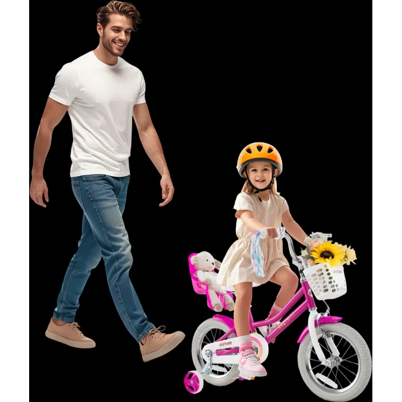 Costway 12" Kids Bike w/ Training Wheels 2-Brake System 396174582 New