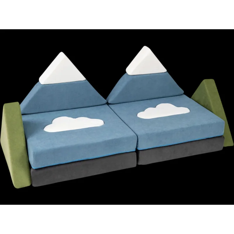 Costway 12-Piece Snow Mountain Theme Toddler Foam Building Fort Play Couch 30714142 New