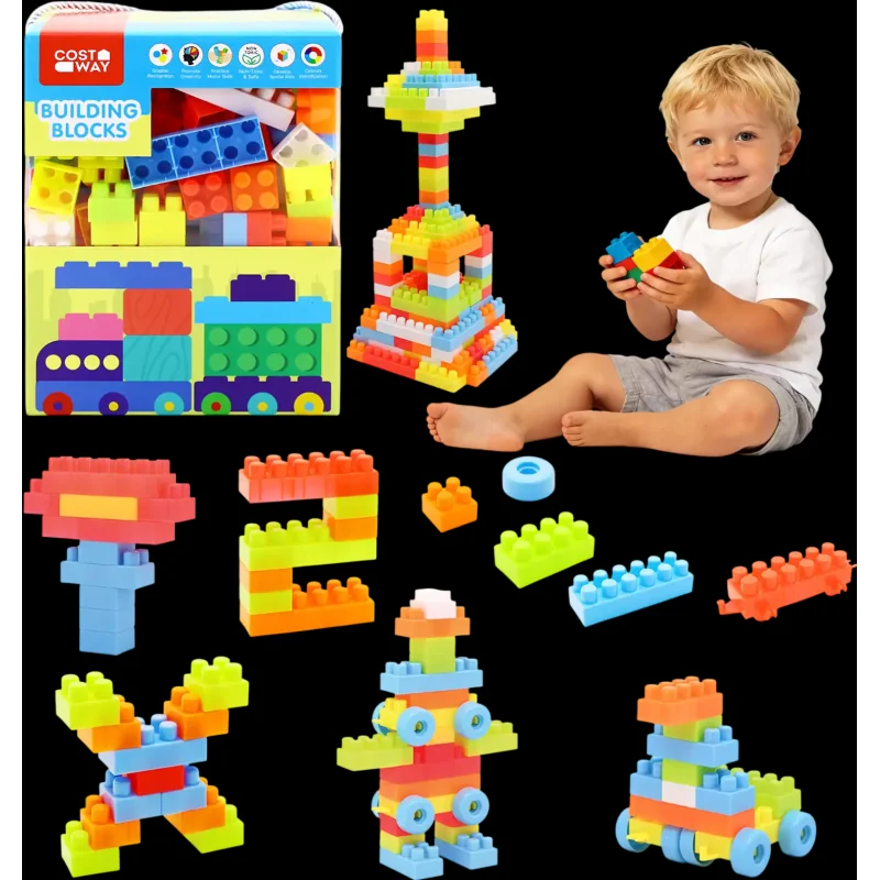Costway 150 Pcs Toddler STEM Montessori Building Blocks Early Learning Toy 59108337 New