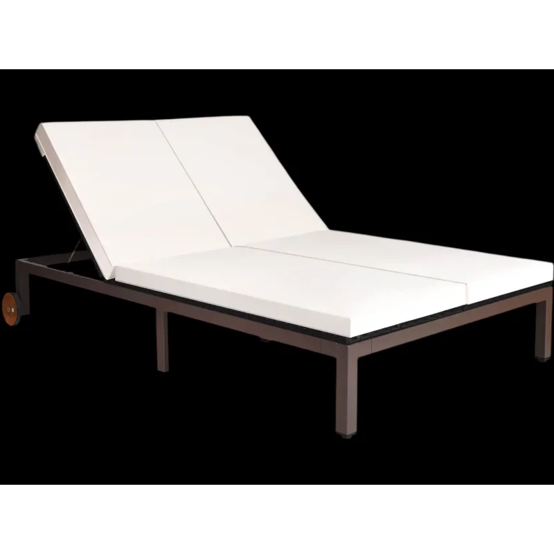 Costway 2-Person Patio Rattan Lounge Chair Adjustable Backrest Cushions 47560912 New White