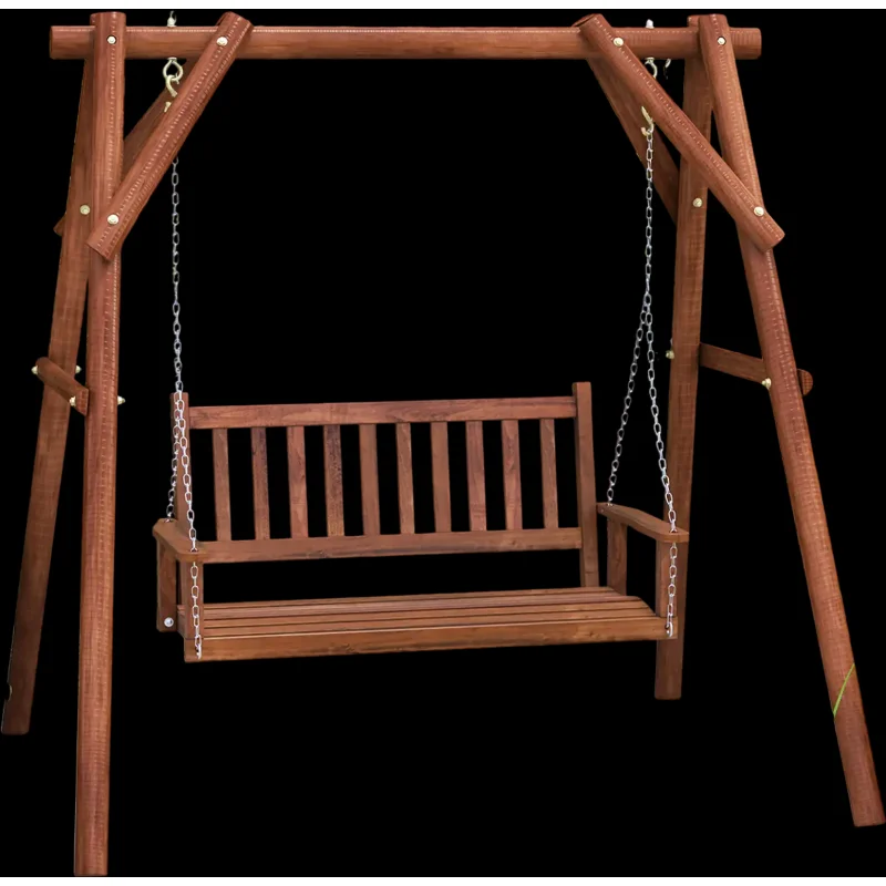Costway 2-Person Wooden Outdoor Porch Swing 500 lbs Brown 25793461 New Brown