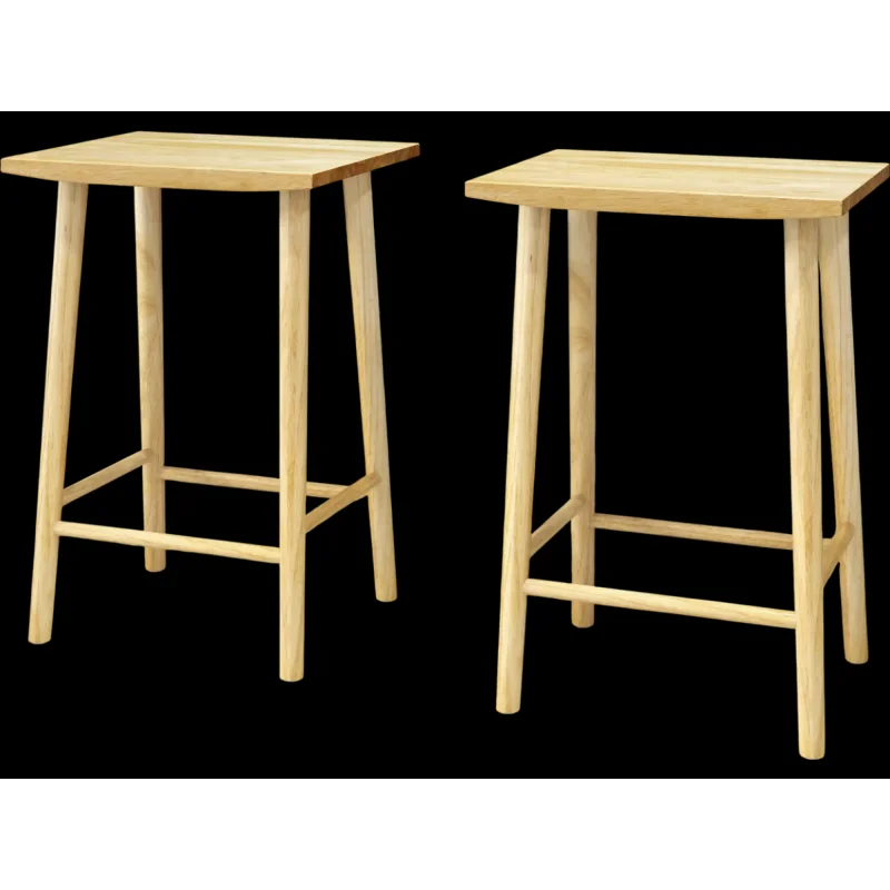 Costway 25.5" Counter Height Bar Stools Set of 2 with Footrest Natural 63192584 New