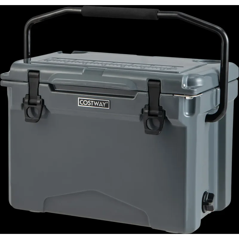 Costway 25 QT Hard Cooler Aluminum Handle Cup Holders 23197645 New Gray