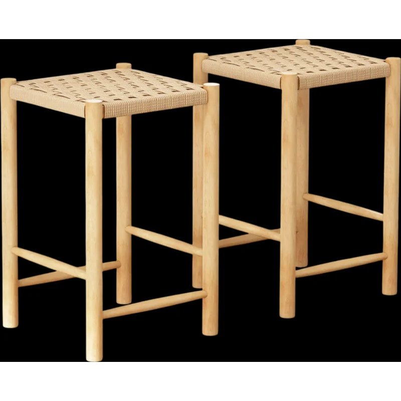 Costway 26" Dining Bar Stool Set of 2 Natural 83759264 New
