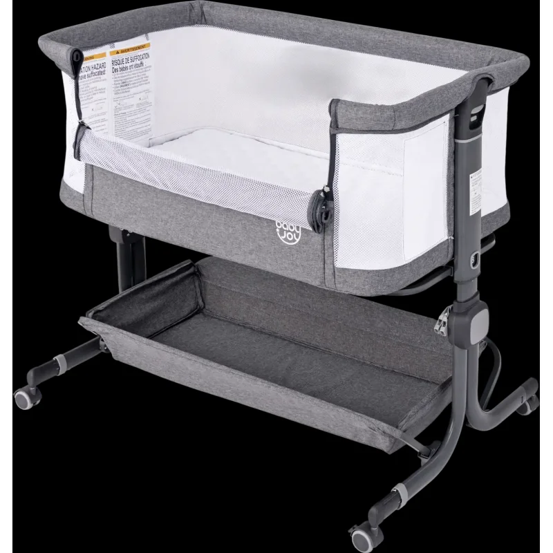Costway 3-in-1 Baby Bassinet Bedside Sleeper 6-Level Adjustable Height 15824367 New Gray