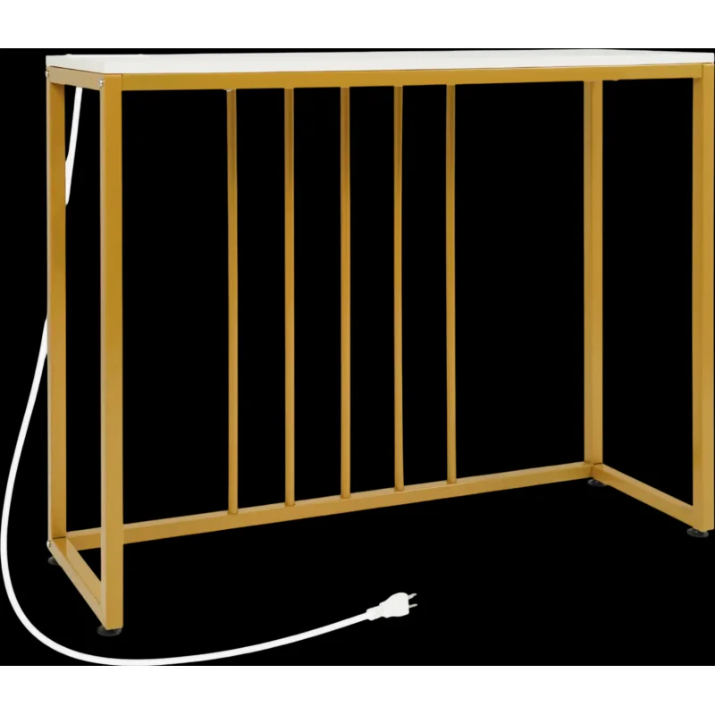 Costway 39" Modern Console Table with Built-in Charging Station 18038322 New