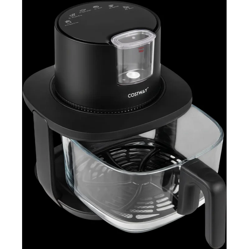 Costway 4.7 QT Glass Air Fryer Steam Frying Mode 56032284 New