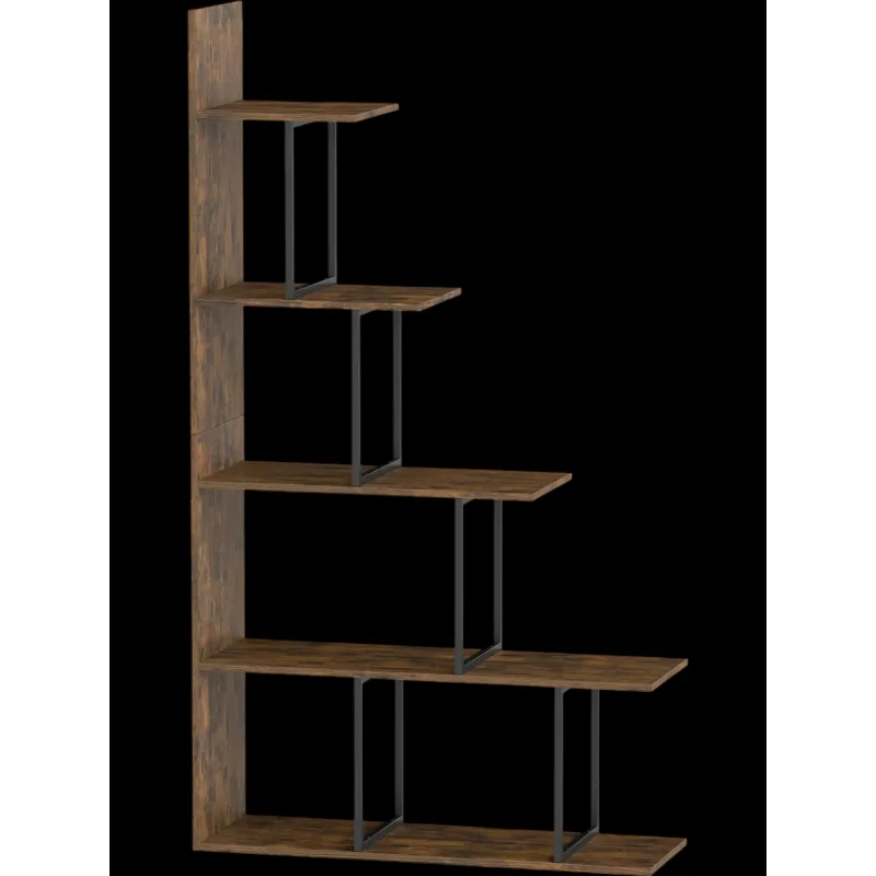 Costway 5-Tier 62" Tall Stepped Bookshelf Heavy Duty Metal Frame 45354402 New