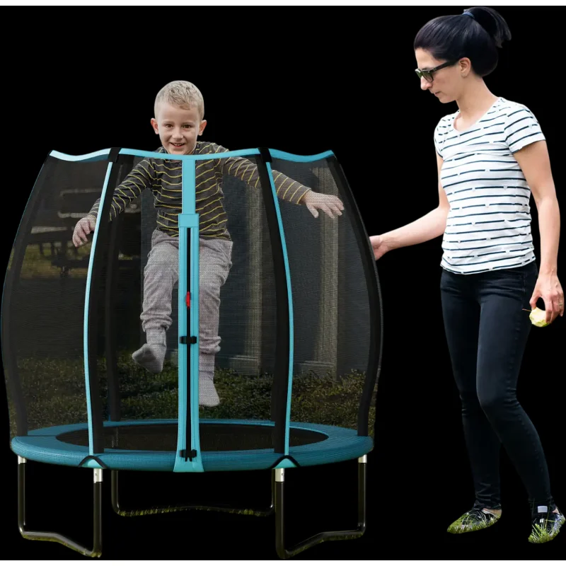 Costway 55" Kids Toddler Mini Trampoline Safety Enclosure Net Blue 729853164 New