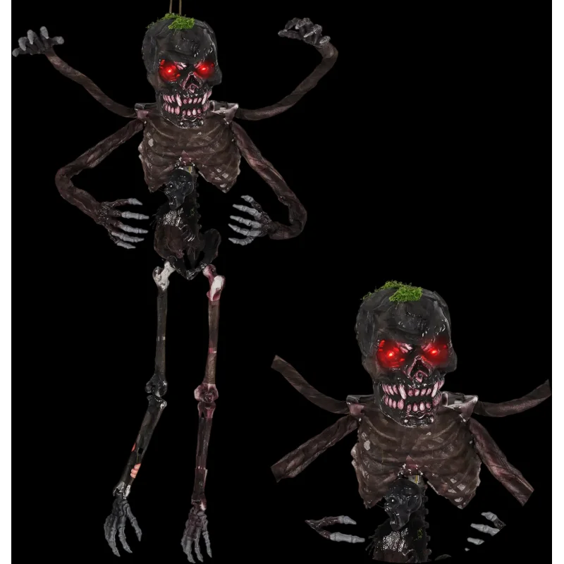 Costway 6' Animated Halloween Decoration 4 Arms Red LED-Lit Eyes Spooky Sounds 46653239 New