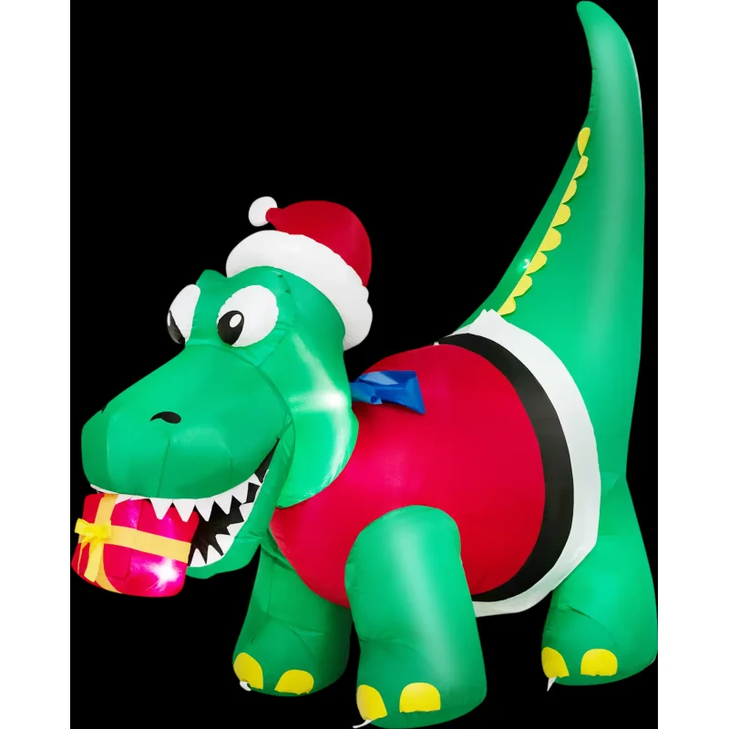 Costway 6' Inflatable Christmas Dinosaur Yard Decoration LED Lights 69178345 New