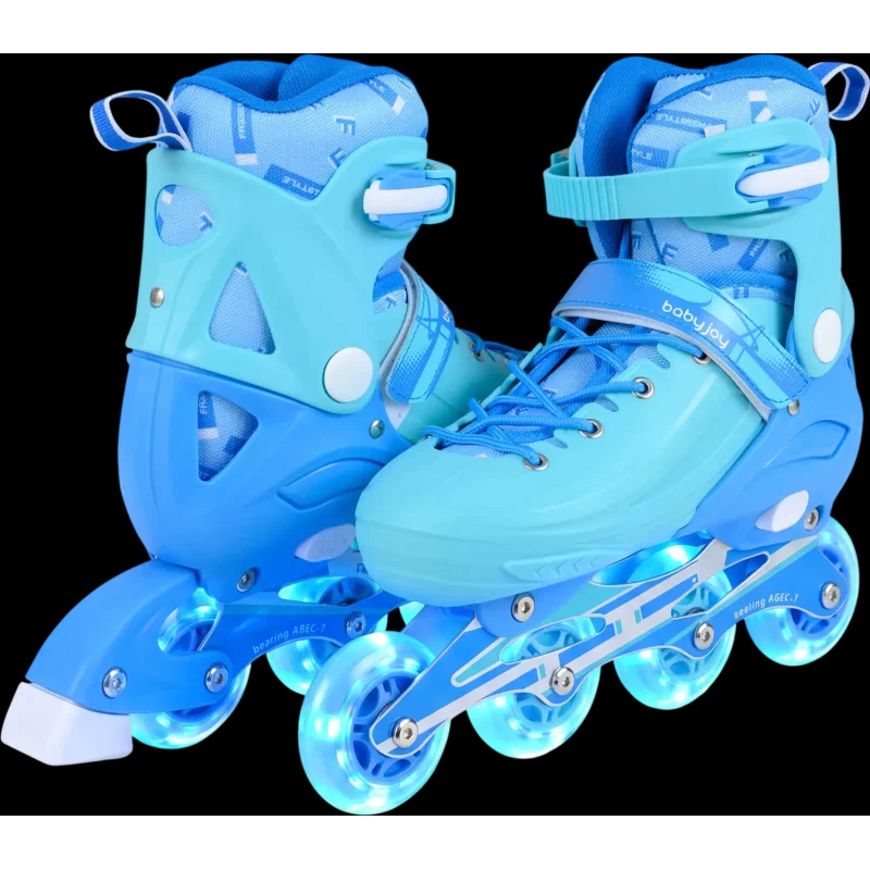 Costway Adjustable Light-Up Kids Inline Skates Ages 7-9 13240748 New Blue