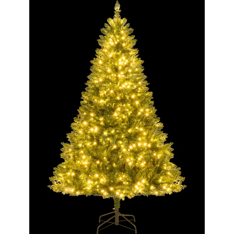 Costway Artificial Christmas Tree Hinged LED 7 Lighting Modes 36730203 New