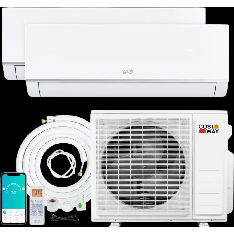 Costway Blast Pro 20,000 BTU 2 Zone 23 SEER2 Mini Split AC Heat Pump 21654806 New