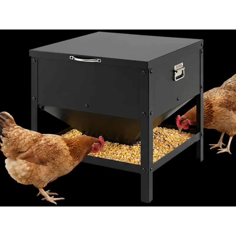 Costway Large Capacity Chicken Feeding Box Openable Lid 46203809 New