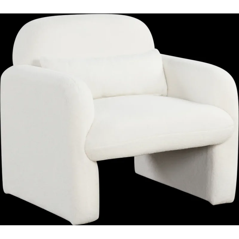 Costway Modern Accent Chair w/ Waist Pillow & Armrests 568192734 New Beige