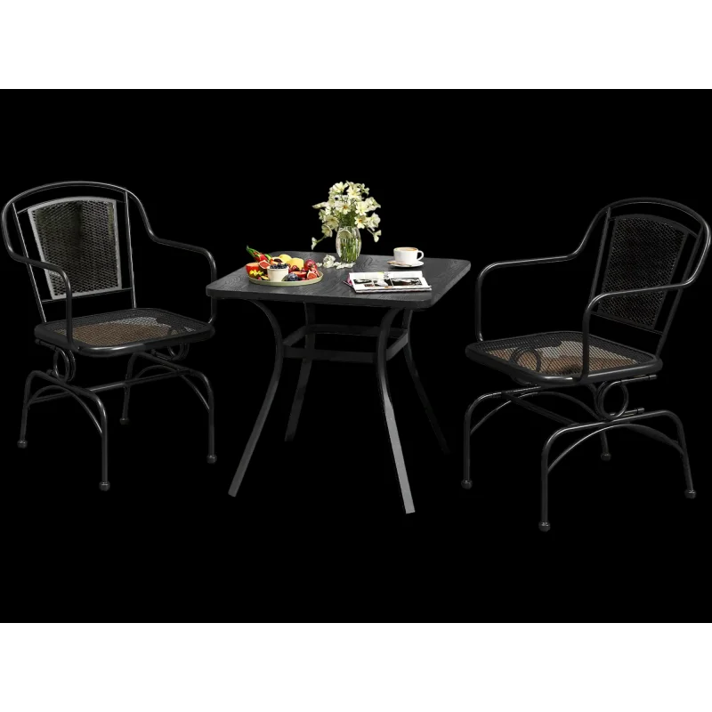 Costway Outdoor Patio Rocking Chair Set of 2 Mesh Back Seat Black 123956784 New