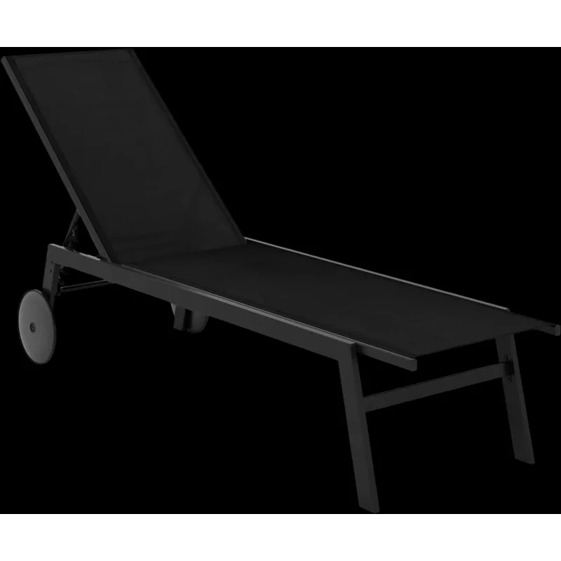Costway Patio Chaise Lounge Chair w/ Wheels 6-Level Adjustable Backrest 96380231 New