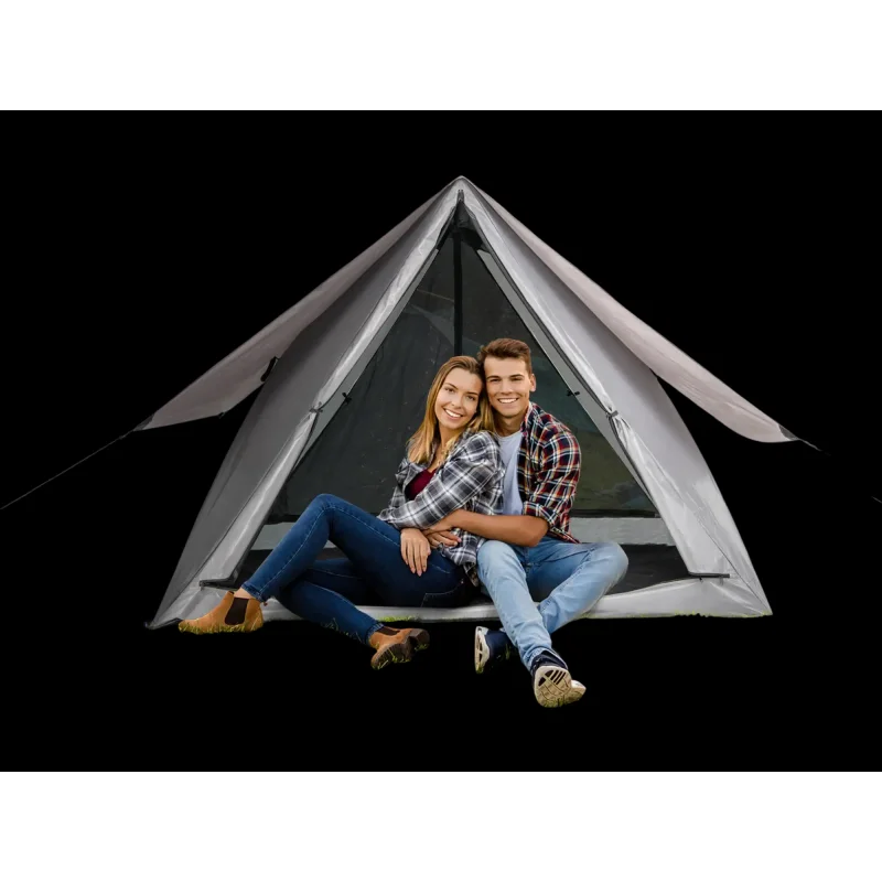 Costway Pop-up Camping Tent 2-3 Person w/ Carry Bag Rainfly Gray 96825734 New