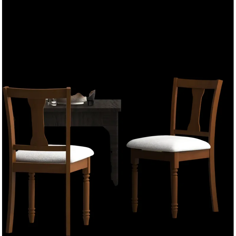 Costway Set of 2 Kitchen Dining Chairs Linen Fabric Storage Space Brown 61254397 New Brown